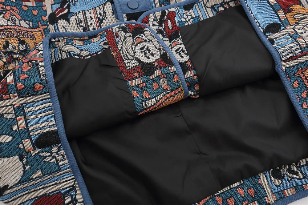 Cartoon Jacquard Loose Vintage Coat