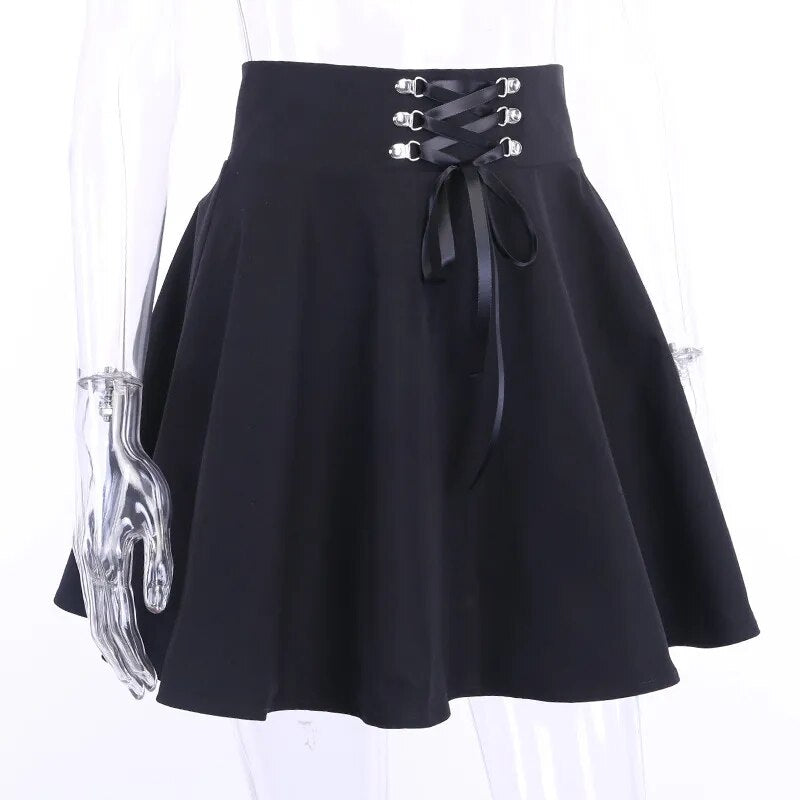 Gothic Black Skirt Japanese-Style