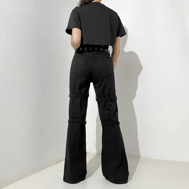 Gothic Black Cargo Pants