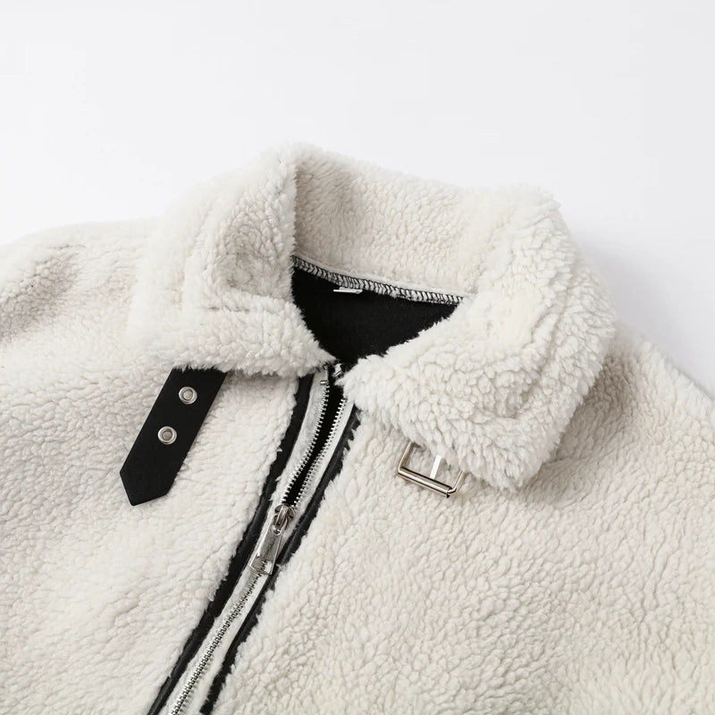 Paneled Versatile Lamb Plush Coat