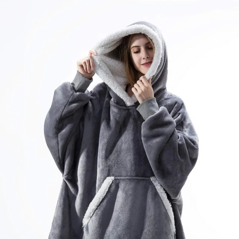 Oversized Hoodie Warm Sweatshirt Fleece Giant Blanket