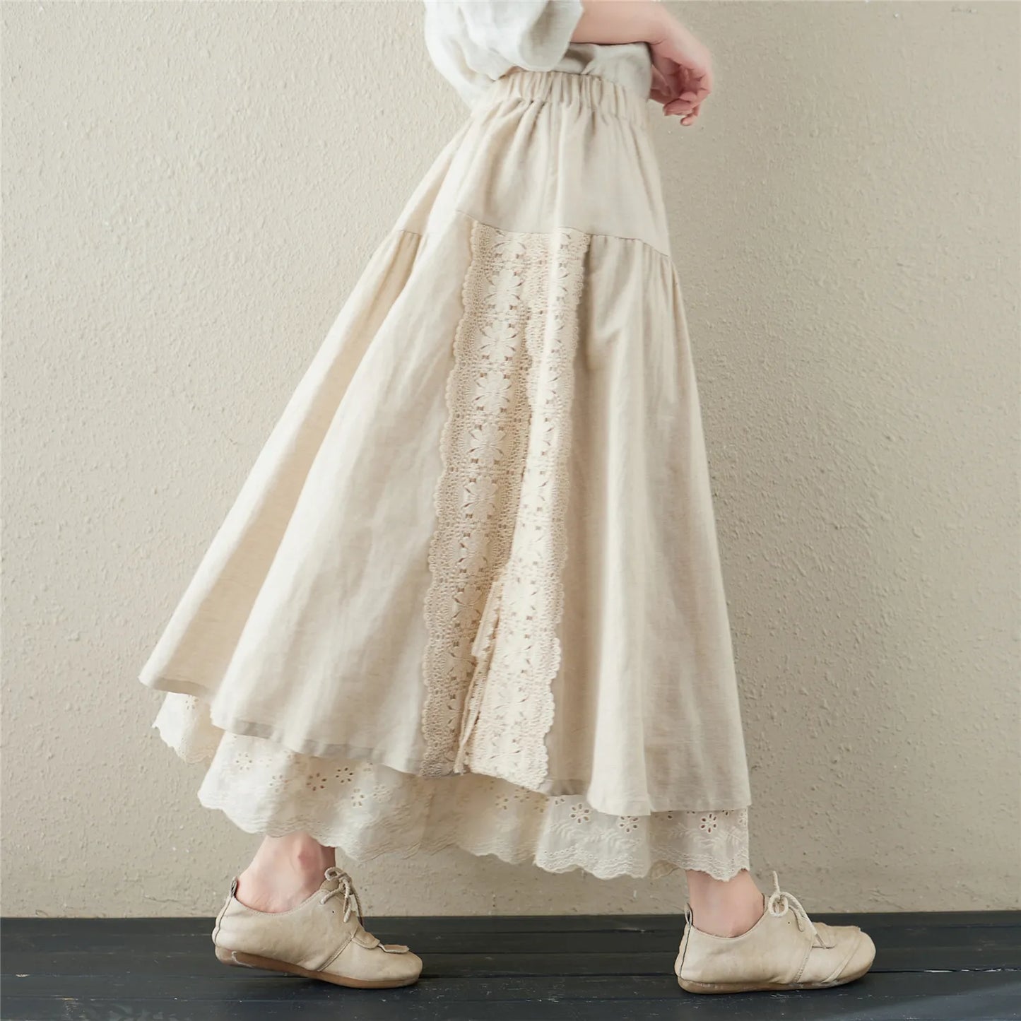 Cotton Linen Long Skirts Vintage