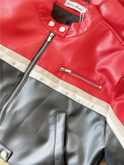 Motorcycle PU Leather Short Jacket