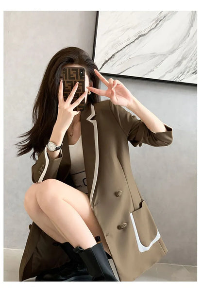 Elegant Blazer Loose Long Sleeve Suit