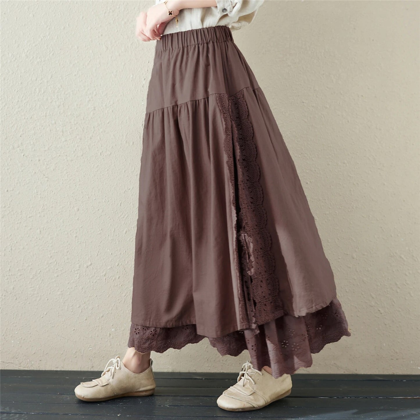 Cotton Linen Long Skirts Vintage