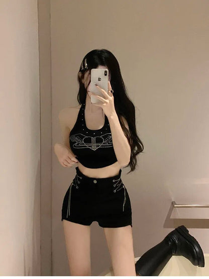 Black High Waist Short