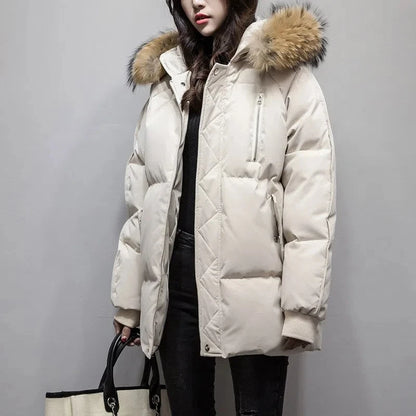 Winter Jacket Fur Collar Hooded