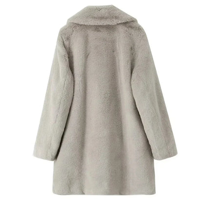 Faux Fur Coat Winter Long Sleeve