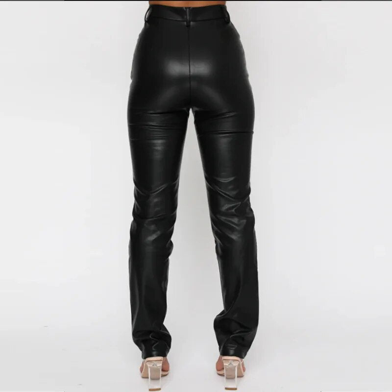 Pu Leather Pants Wide Leg Trousers