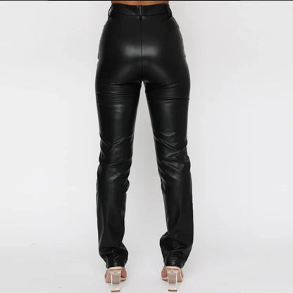 Pu Leather Pants Wide Leg Trousers