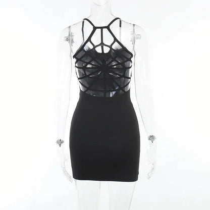 Gothic Hollow Out Spider Web Dress