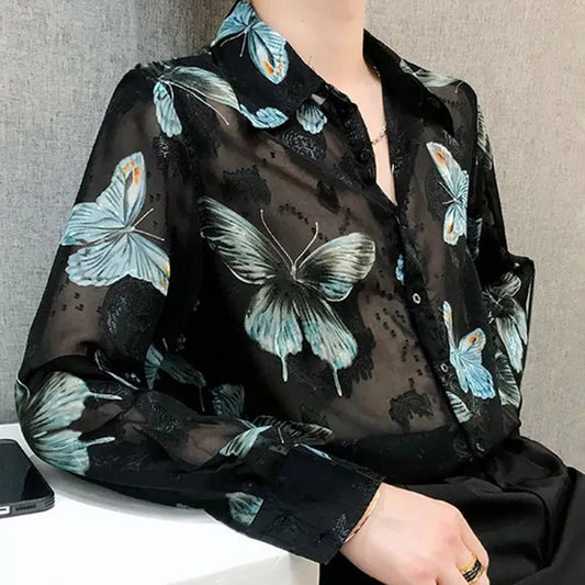 See-Through Butterfly Shirt