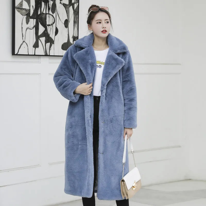 Fur Coat Long Size Warm Winter