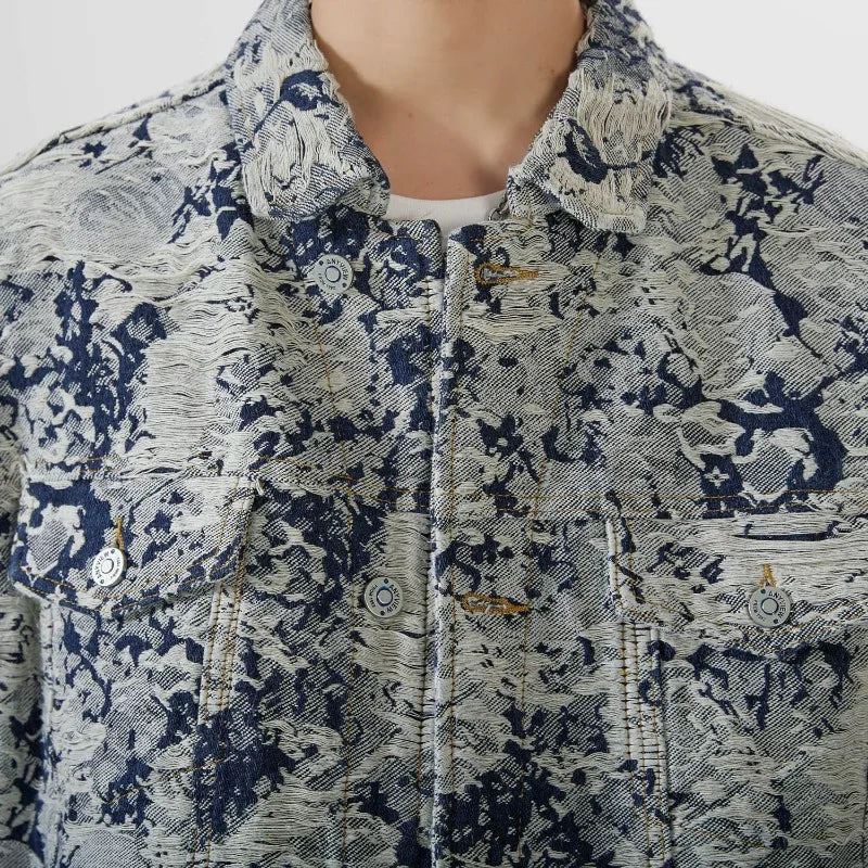 Denim Coat Printed Vintage