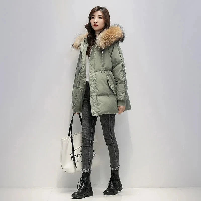 Winter Jacket Fur Collar Hooded