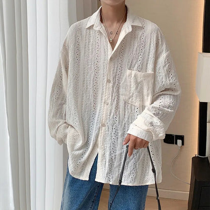 Blouse Hollow Out Long-sleeved