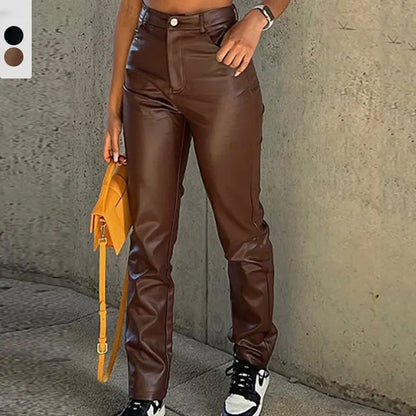 Pu Leather Pants Wide Leg Trousers