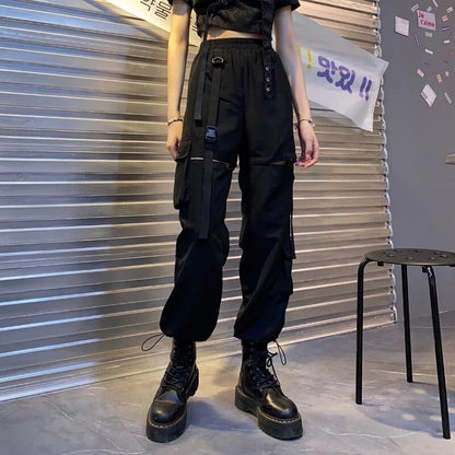 Streetwear High Waist Cargo Pants Detachable