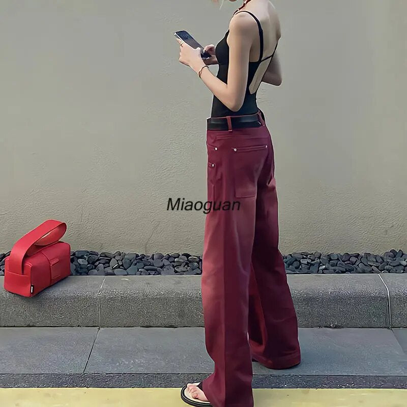 Streetwear Baggy Red Jeans