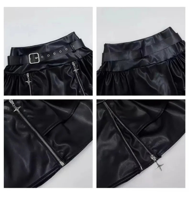 Black Pu Leather Skirt