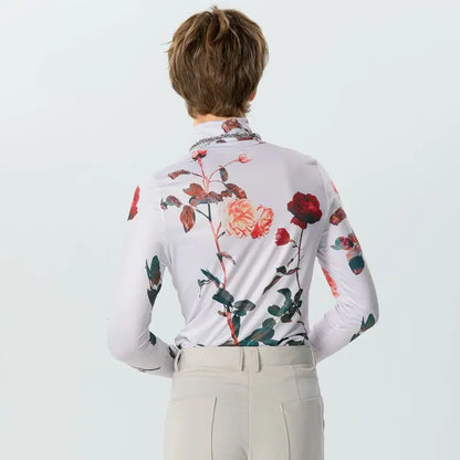 Flower Printing Turtleneck Long Sleeve