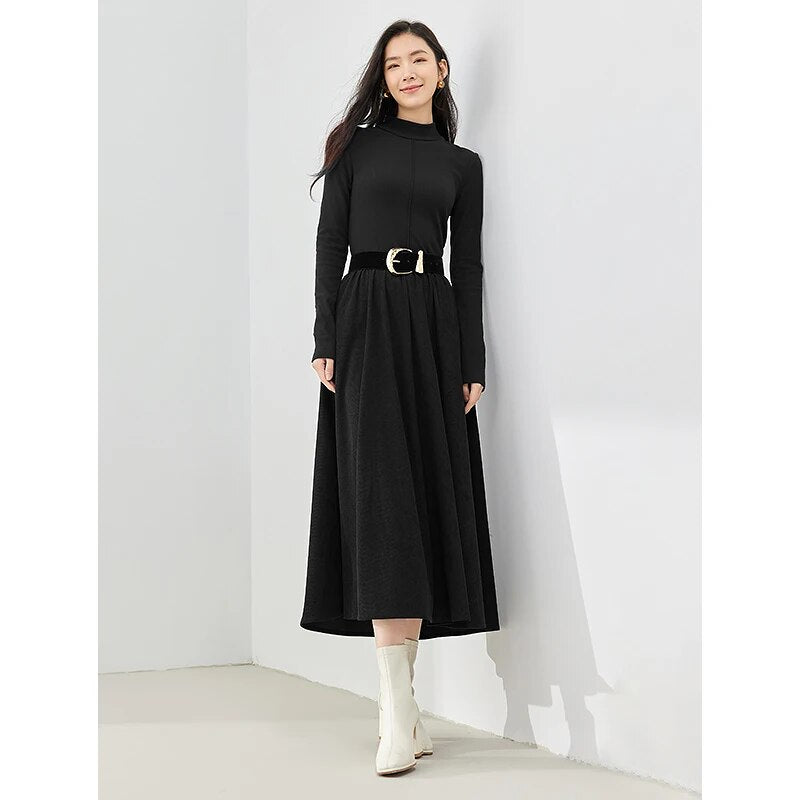 Slim Waist Winter Dress Long Sleeve