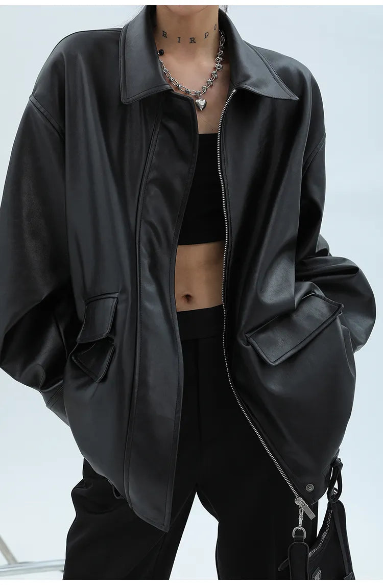 Black Pu Leather Jacket