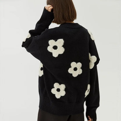 Knitted Flower Cardigan