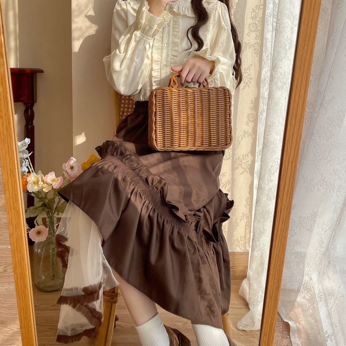 Vintage Lolita Skirt High Waisted