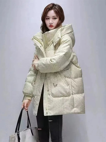 Winter Medium Length Hooded Coat