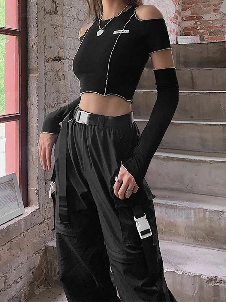 Goth  T-shirt Crop Top