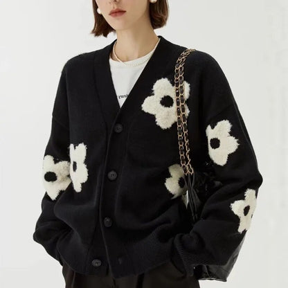 Knitted Flower Cardigan