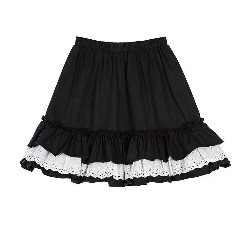 Lace Ruffle Mini Skirts