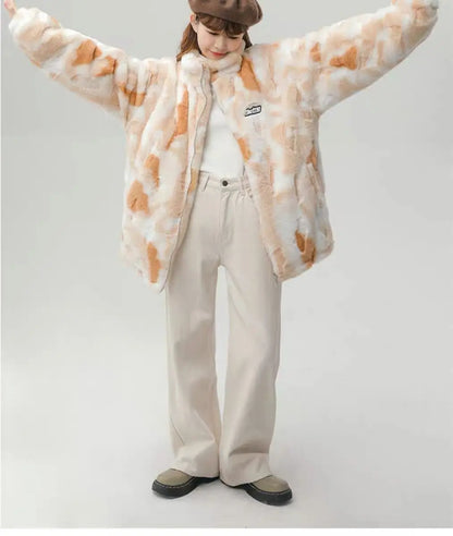 Tie-dyed Plush Cotton Jacket For Winter