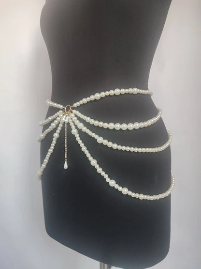 Jewelry Multilayer Pearl Waist Chain