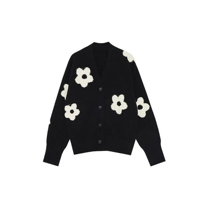 Knitted Flower Cardigan