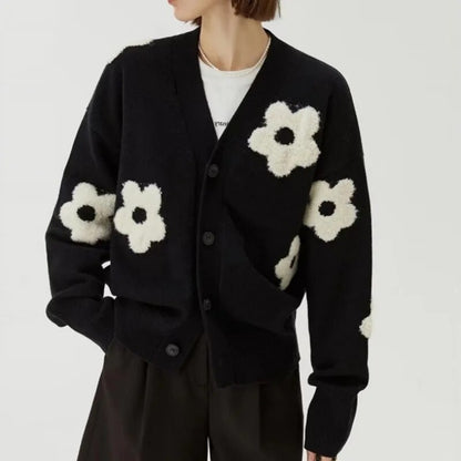 Knitted Flower Cardigan