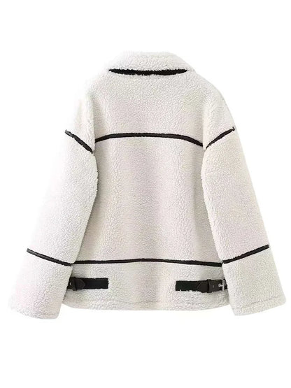 Paneled Versatile Lamb Plush Coat