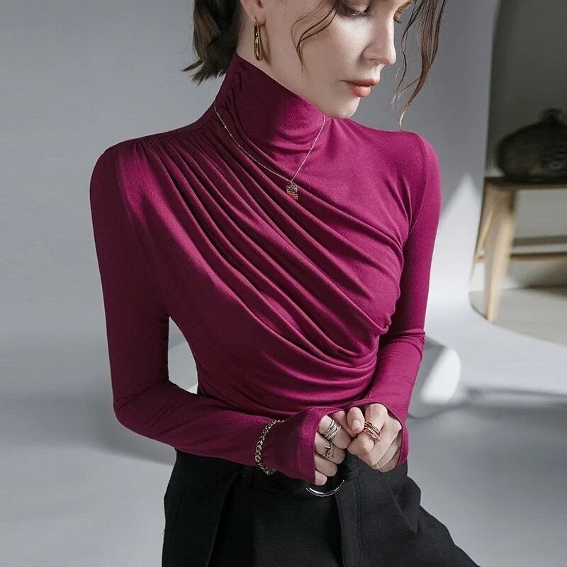 Stretched Turtleneck Pullover