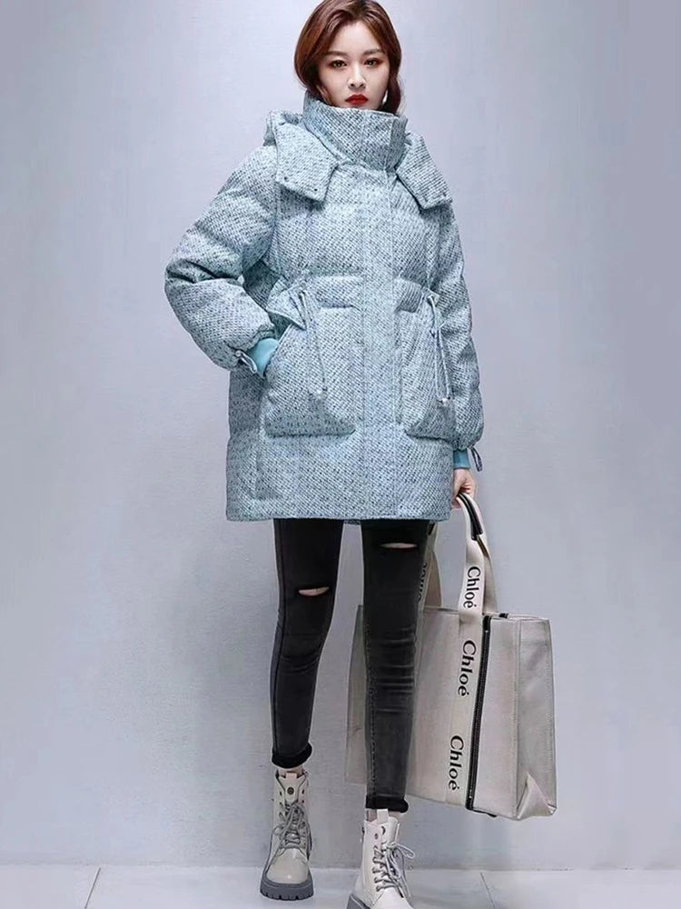 Winter Medium Length Hooded Coat