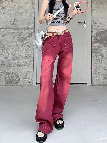 Streetwear Baggy Red Jeans