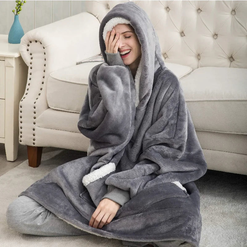 Oversized Hoodie Warm Sweatshirt Fleece Giant Blanket