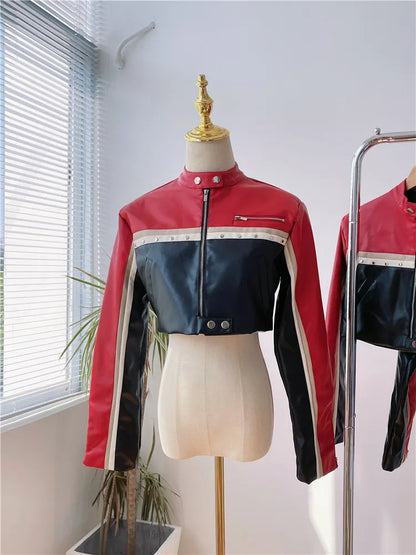 Motorcycle PU Leather Short Jacket