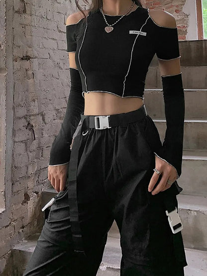 Goth  T-shirt Crop Top