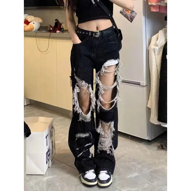 Ripped High Waist Jeans