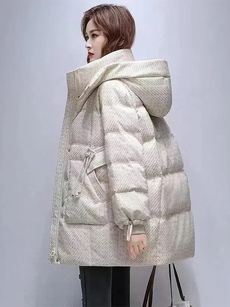 Winter Medium Length Hooded Coat