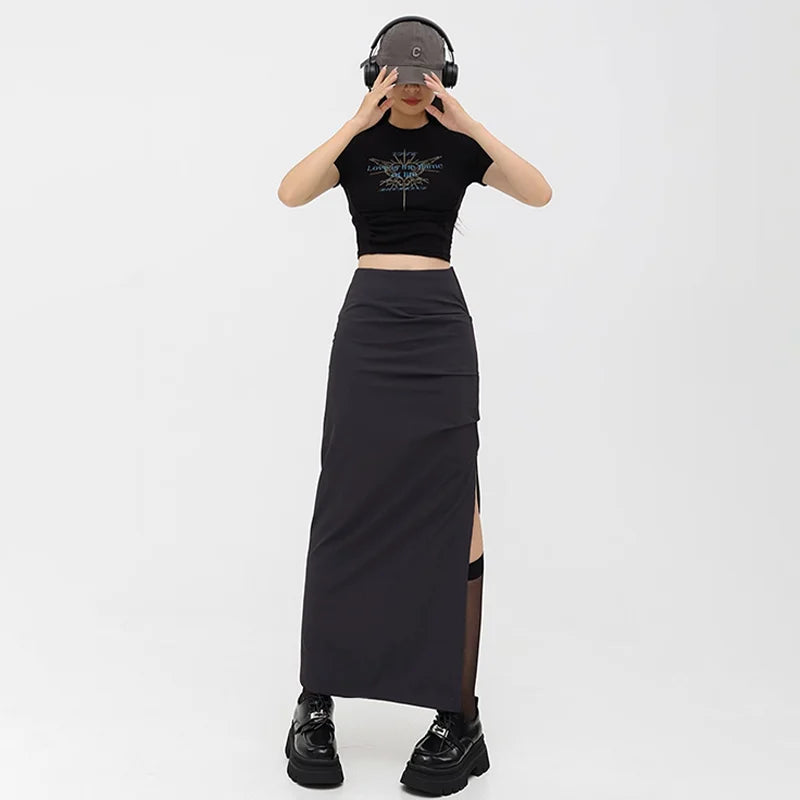 Cargo Split High Waist Skirt