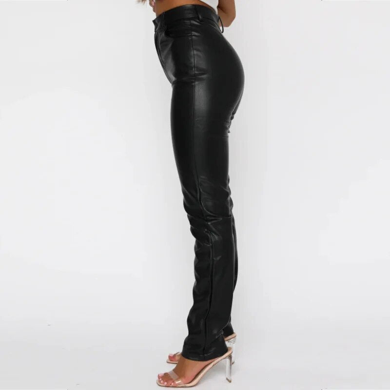 Pu Leather Pants Wide Leg Trousers