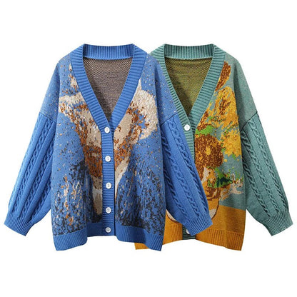 Van Gogh Sunflower Cardigan