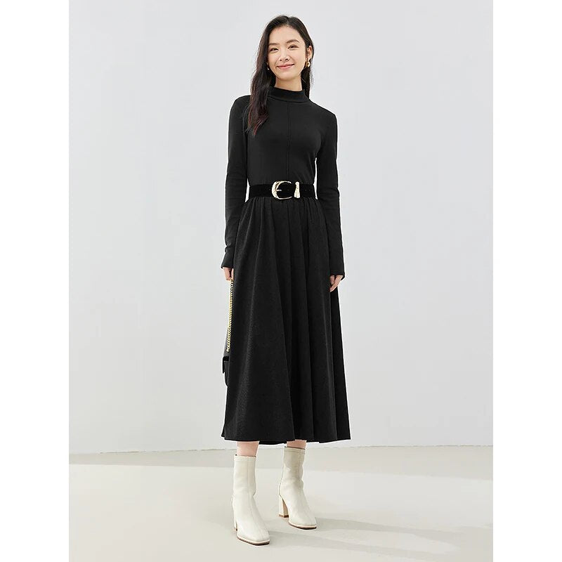 Slim Waist Winter Dress Long Sleeve